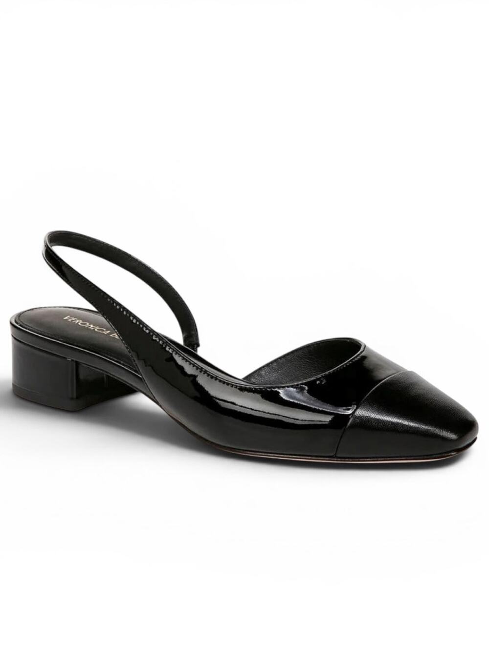 Veronica Beard Cecile Slingback Pumps Black Leather Size 8 NIB Dust Bag Luxury